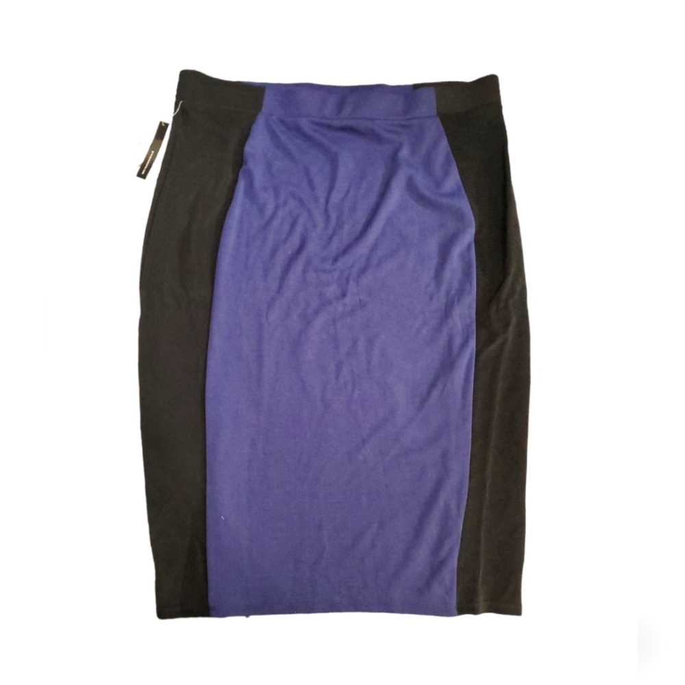 NWT Grace Elements Blue And Black Pencil Skirt